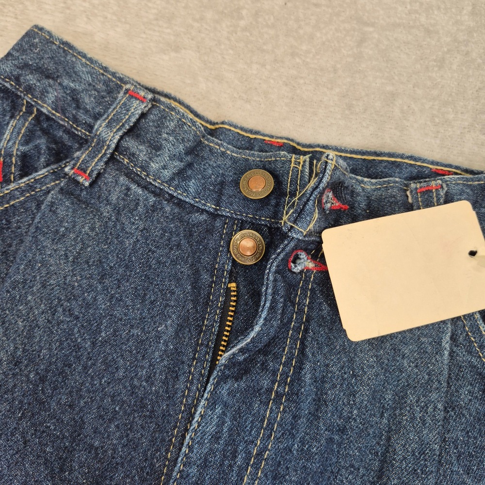 Vintage OshKosh Bgosh High Waisted Pleated Tapered Jeans 6 (25) USA Made Dark - Picture 4 of 15